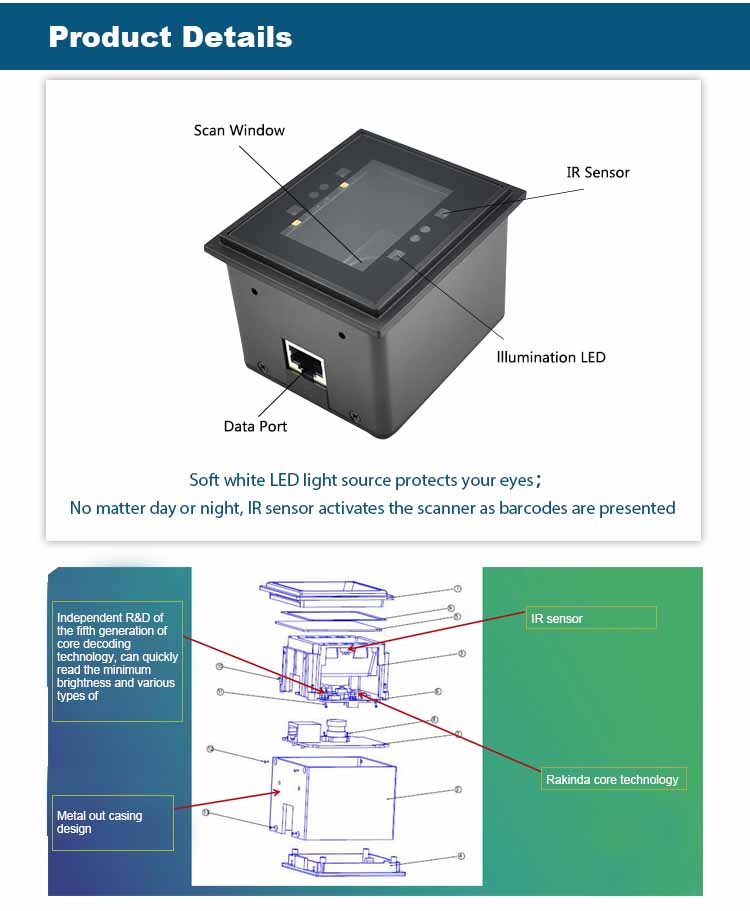 RD4500-20 2D Barcode Reader Scanner Module