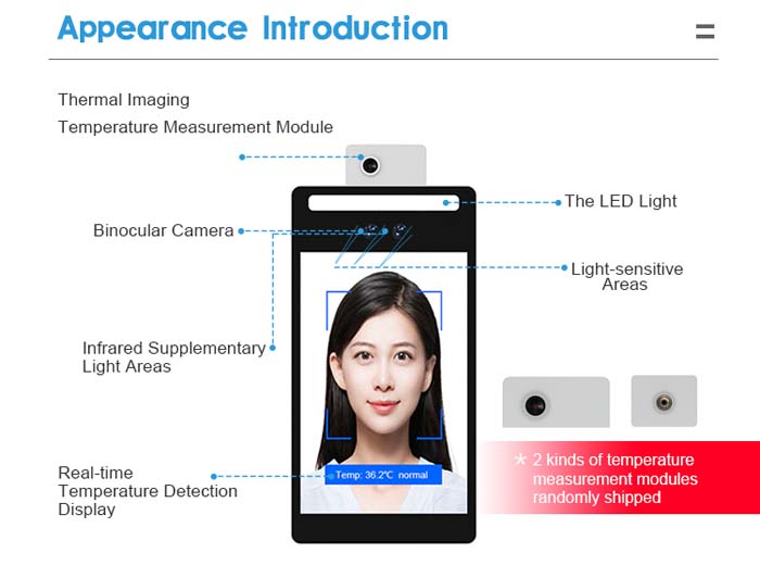 F2-H Face Recognition Infrared Temperature Measuring Device