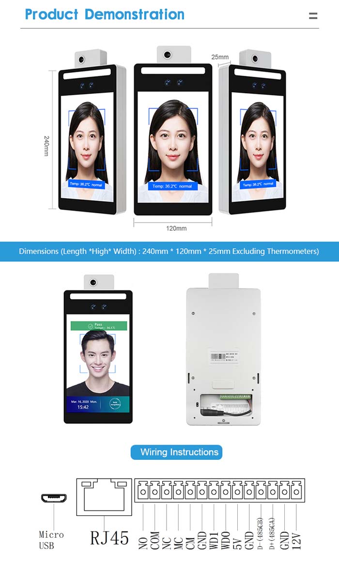 F2-H Face Recognition Infrared Temperature Measuring Device