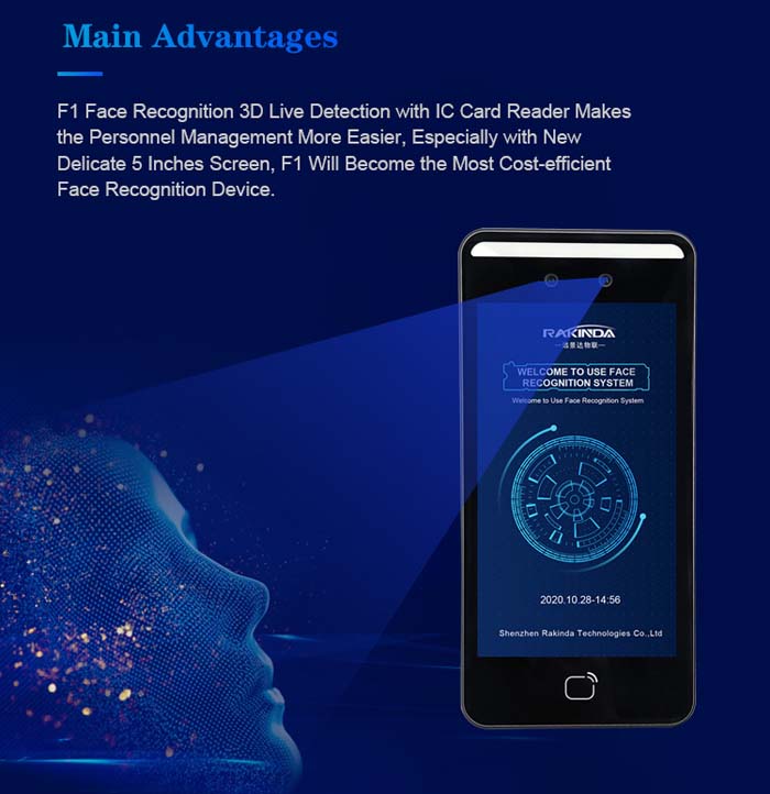 F1 Face Recognition Attendance and Access Control Terminal