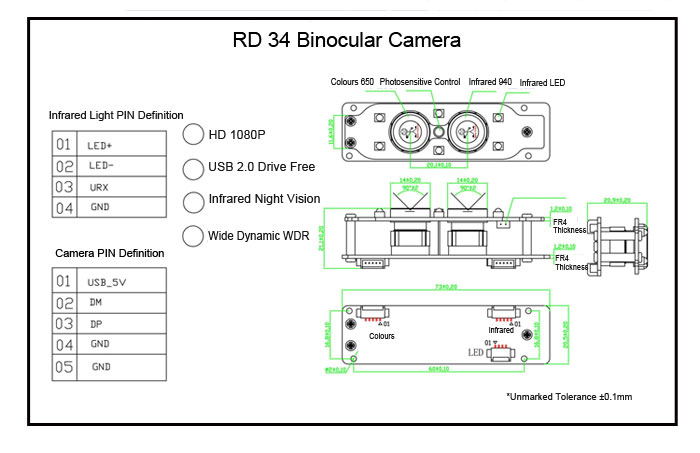 RD34 Infrared Face Recognition Camera Module