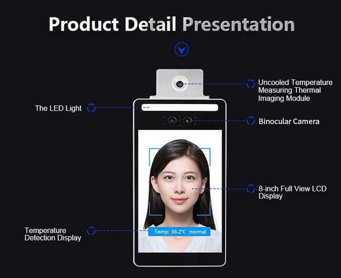 F3-FHS Face Recognition Terminal for Temperature Measuring and Attendance