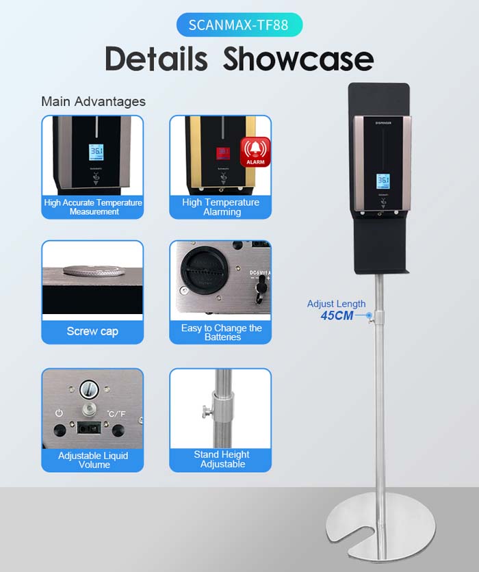 TF86 Infrared Temperature Measurement Hand Sanitizer Machine