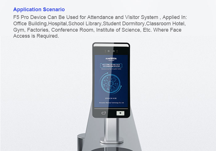 F5 Pro Face Recognition IC Card and QR Code and Access Control Machine