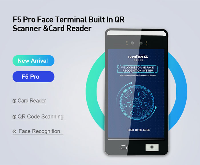 F5 Pro Face Recognition IC Card and QR Code and Access Control Machine