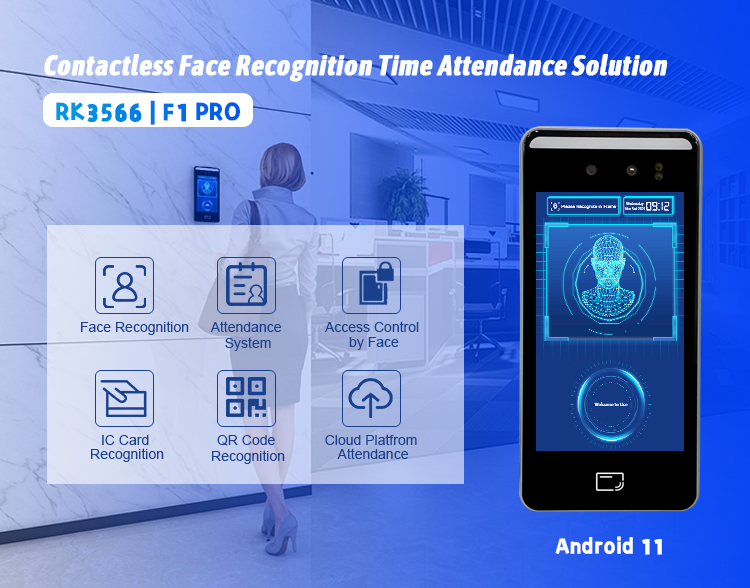 F1 PRO Smart 5 Inch Face Recognition Device Built In NFC Card Reader