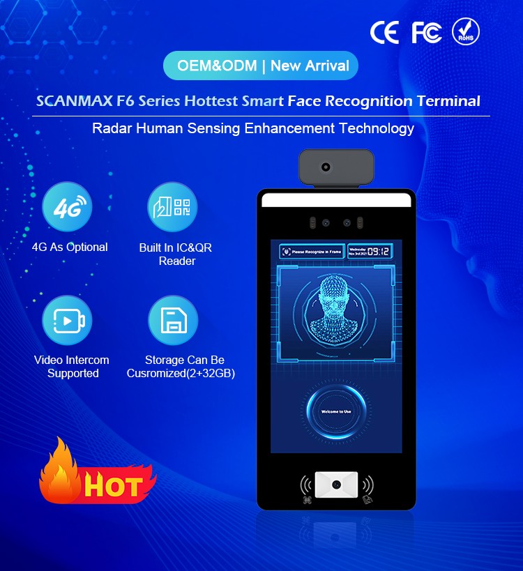 F6CS-DH Best Price OEM Factory Desktop Design Smart Face Temp Measuring Device