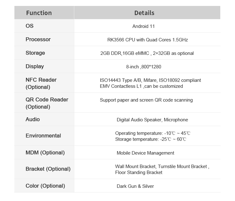 F6CS-DH Best Price OEM Factory Desktop Design Smart Face Temp Measuring Device