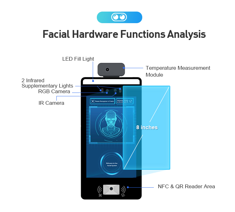 F6CS-DH Best Price OEM Factory Desktop Design Smart Face Temp Measuring Device