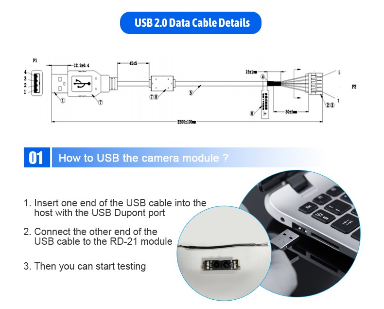 Dual Lens CMOS Sensor Night Vision Binocular Camera Module