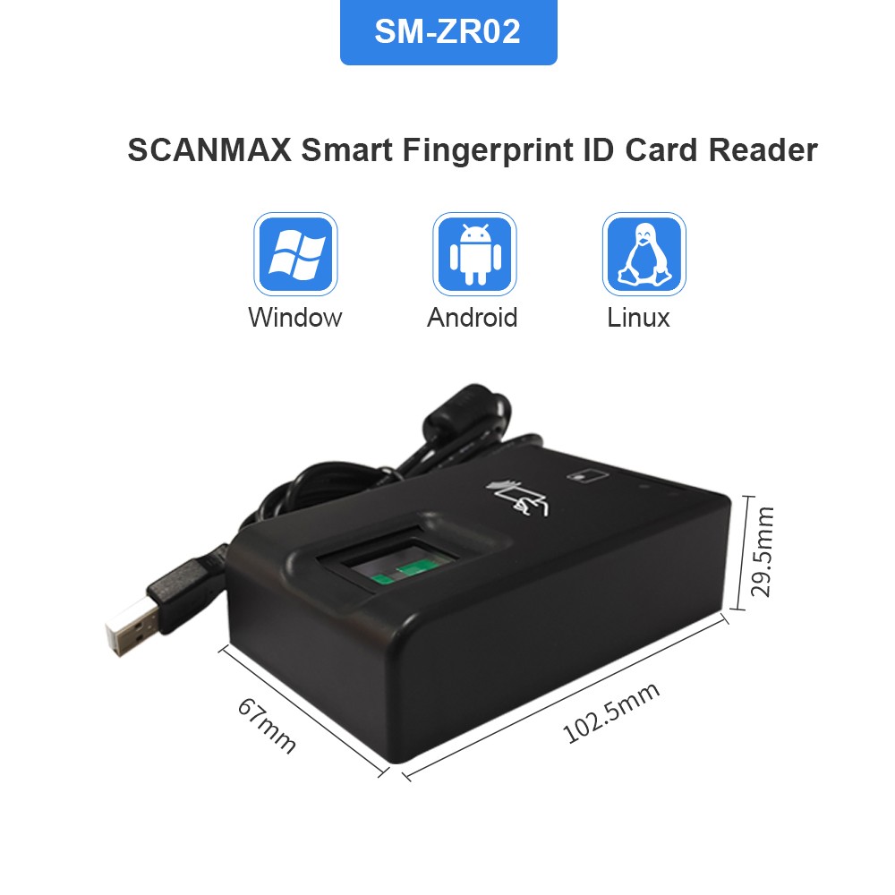 SM-ZR02 ID Card reader with Fingerprint Scanner