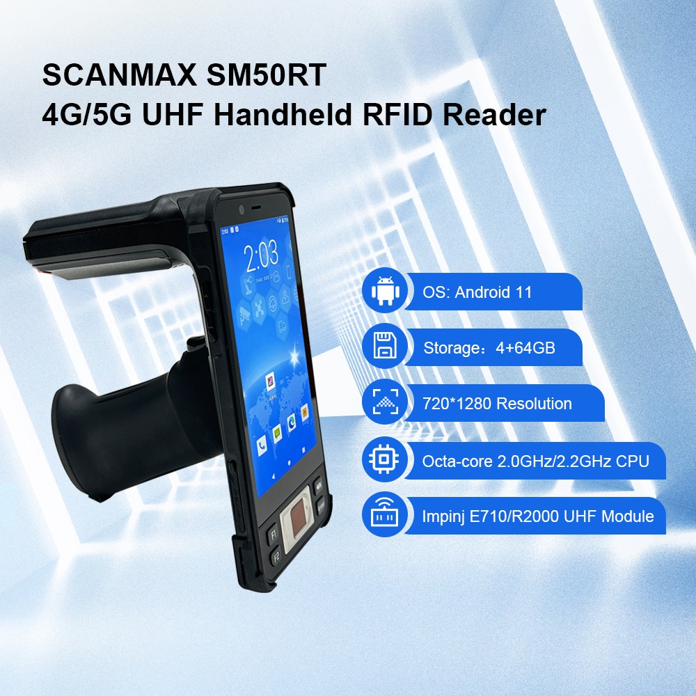 SM50RT Handheld UHF RFID Reader with Fingerprint Reader