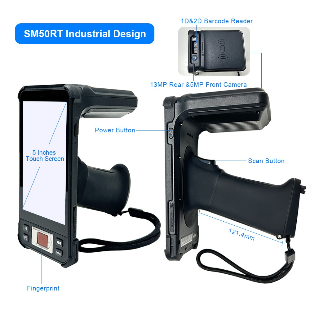 SM50RT Handheld UHF RFID Reader with Fingerprint Reader